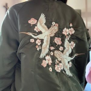Embroidered Oversized Bomber jacket